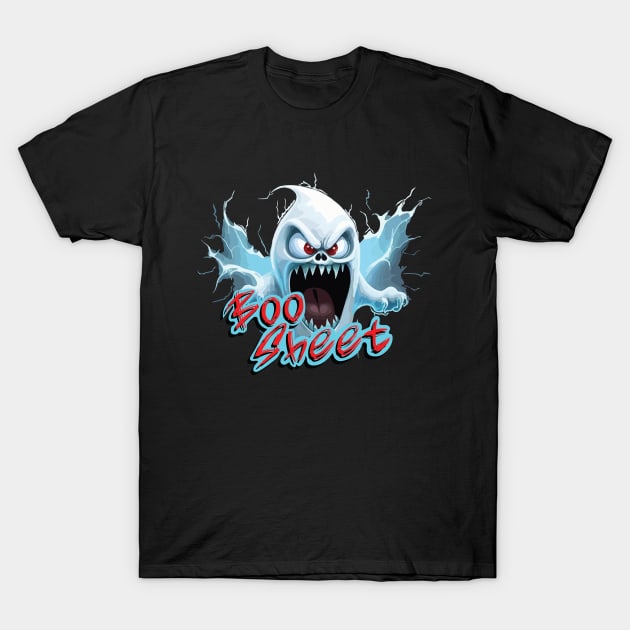 Boo Sheet Angry Ghost T-Shirt by AqlShop